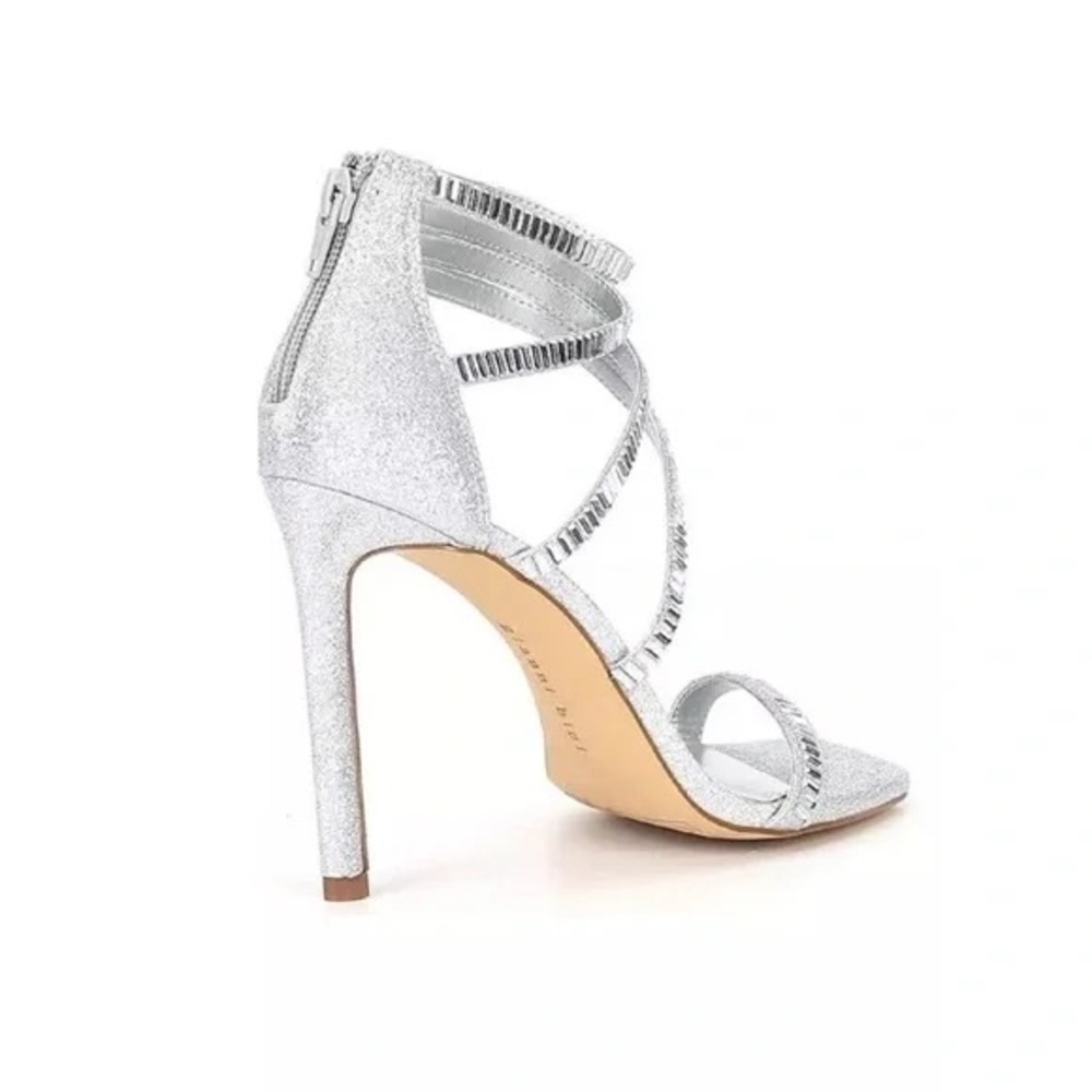 Gianni Bini Women's Shawn Sparkle Embellished Strappy Dress Sandals 8.5 Silver - Picture 2 of 2
